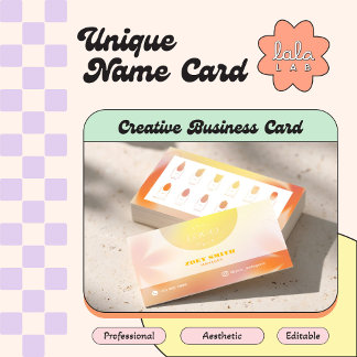 Lava Gult Gradient Card för Nagel Techs & Salons Visitkort
