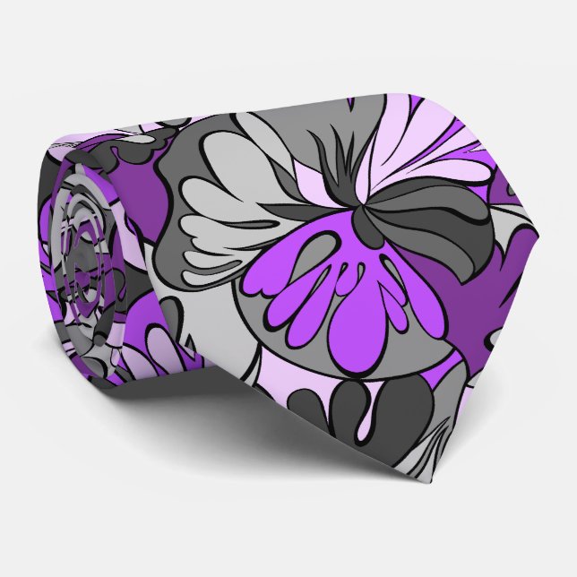 Lava Lamp Blommigt Retro dubbelsidigt Slips (Rullad)