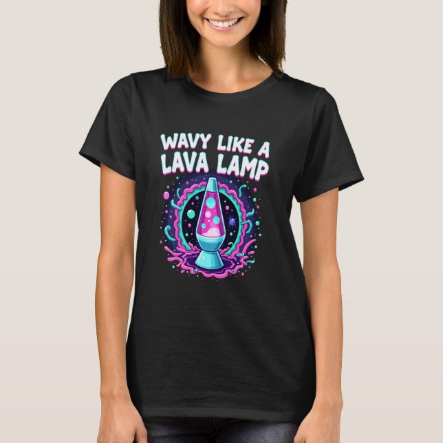 Lava Lamp Retro Aesthetic Psychedelic Groovy Vibes T Shirt (Framsida)