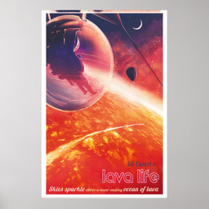 Lava Life NASA Rymdresor Poster Print Stjärnor