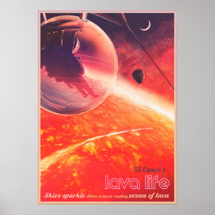 LAVA LIFE på Planet 55 Cancri e NASA JPL Space Poster