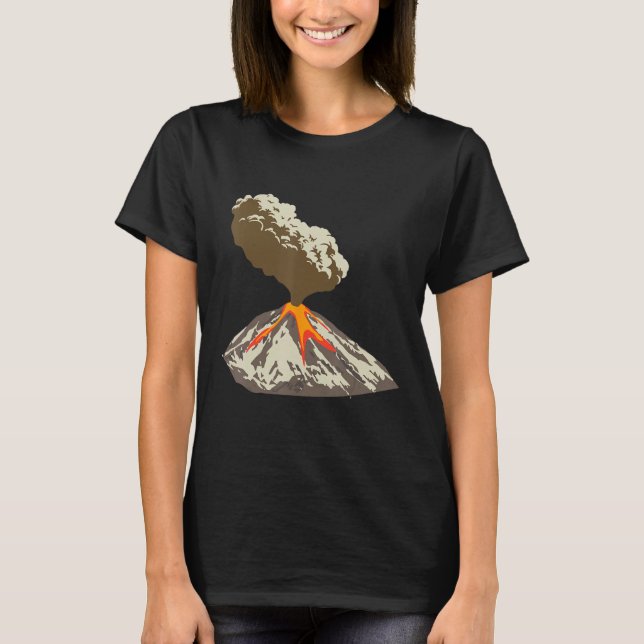 Lava Magma Eruption Geology Volcano Magma T Shirt (Framsida)