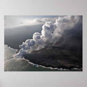 Lava Meets Sea - Hawaii Poster