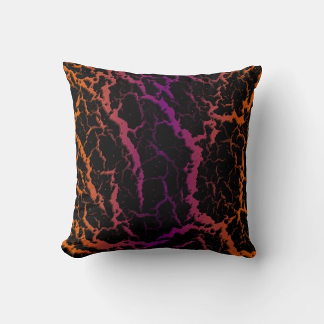 Lava - Orange/Lila i krackat utrymme Kudde (Framsida)