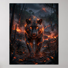 Lava Panter Vulkanisk Djungel Poster