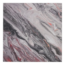 "Lava" Röd vit marmorerad