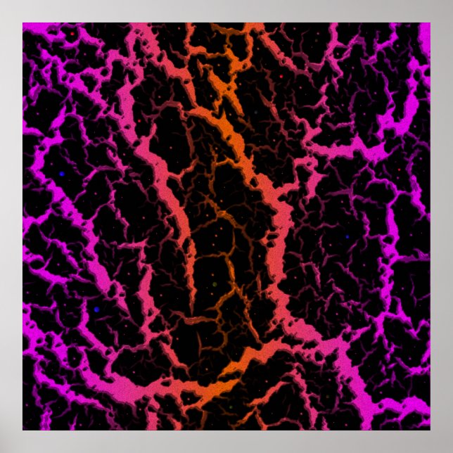 Lava - Rosa/Orange - krackat utrymme Poster (Framsidan)