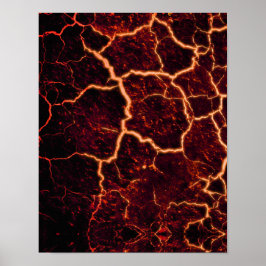 Lava-sprickor i bakgrunden poster