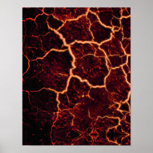 Lava-sprickor i bakgrunden poster