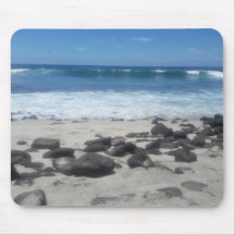 Lava Sten Beach Ocean Vågar Mouse Pad