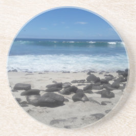 Lava Sten Beach Ocean Vågar Underlägg