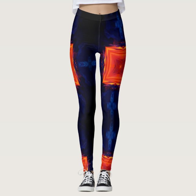 Lava sten, modern geometrisk abstrakt leggings (Framsida)