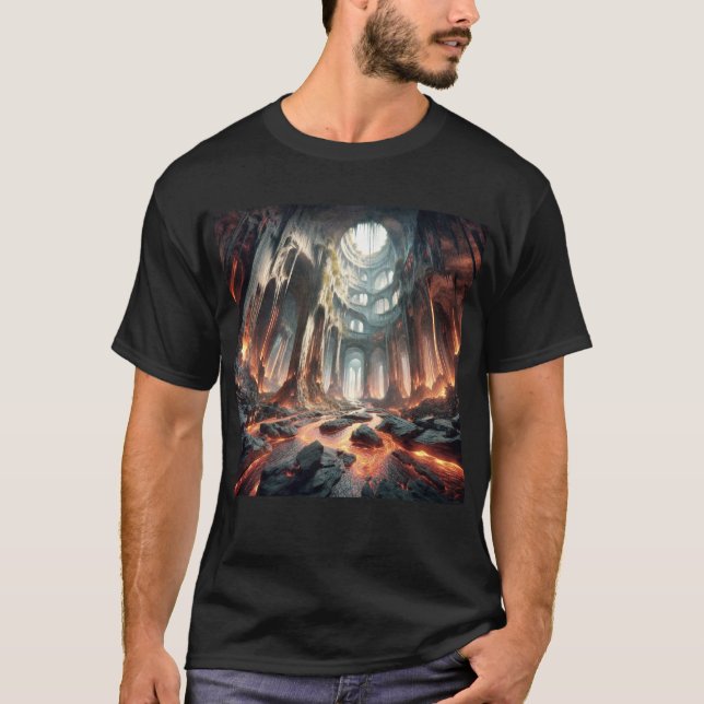 Lava-strömmar T Shirt (Framsida)