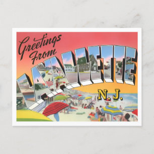 Lavallette, New jersey Vintage Big Brev Vykort