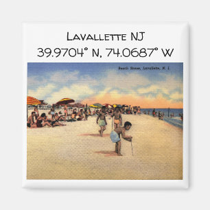 Lavallette NJ Karta Coordinates Vintage Stil Magnet