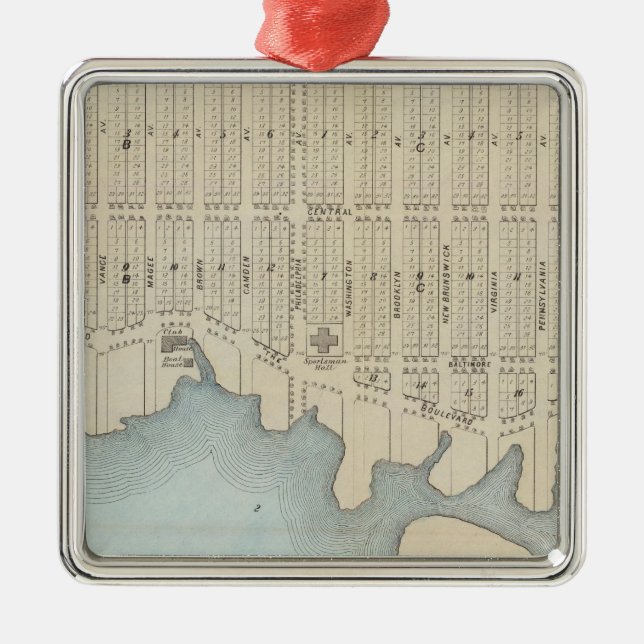 Lavallette stad vid havet, Squan strand, NJ Julgransprydnad Metall (Framsidan)