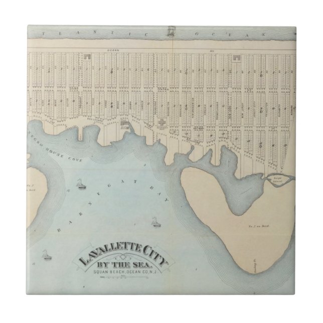 Lavallette stad vid havet, Squan strand, NJ Kakelplatta (Framsidan)