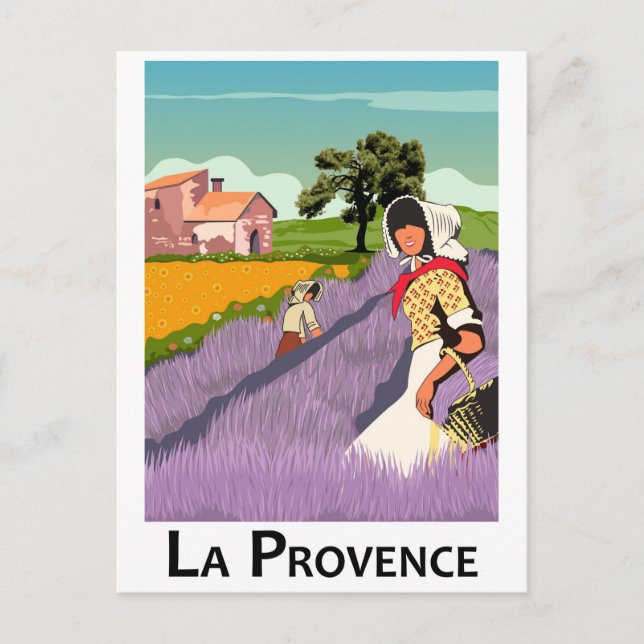 Lavanda Fält i Provence, Frankrike Vykort (Framsida)