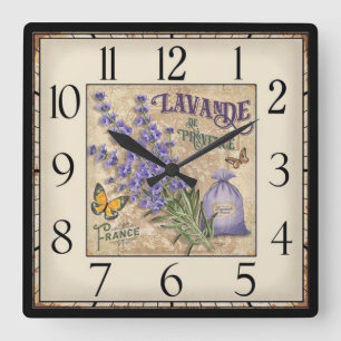Lavande De Provence Ur Fyrkantig Klocka
