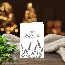 Lavande flowers and butterflies kort