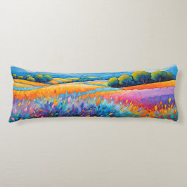 "Lavande Serenité". Wide liggande Provence Kroppskudde