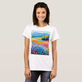 "Lavande Serenité". Wide liggande Provence T Shirt
