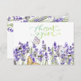 Lavander Butterflies Botaniskt tack ditt kort