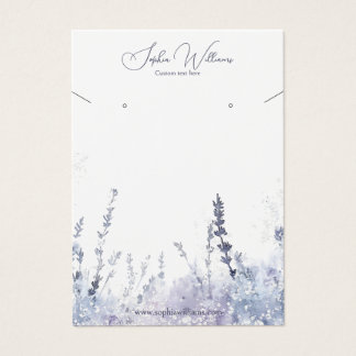 Lavander Necklace & Earrings Jewelry Display Card Visitkort
