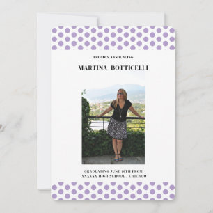 Lavander Polka dots Photo Studenten annons Meddelande