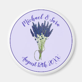 Lavandula Lavender Blommigt Lila Wedding Favor Magnet