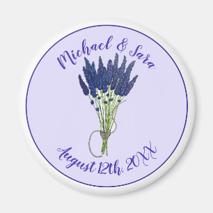 Lavandula Lavender Blommigt Lila Wedding Favor Magnet