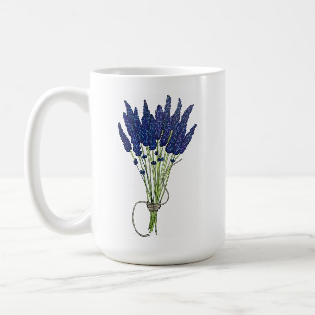 Lavandula Lavender Bunch Herb Lila Blomsterträdgår Kaffemugg (Vänster)