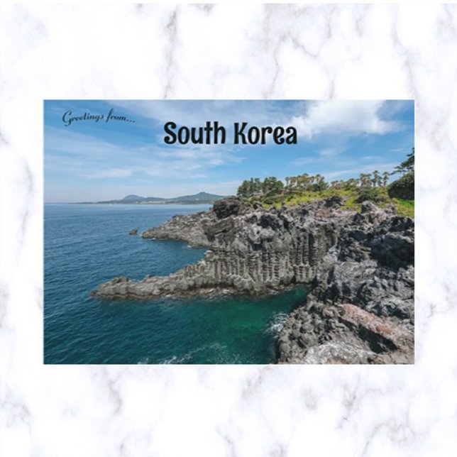 Lavarockformation vid Jeju-do Sydkorea Vykort (Skapare uppladdad)