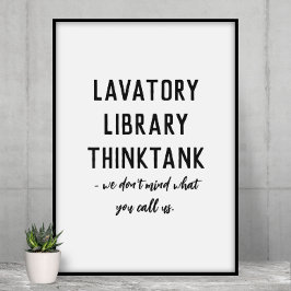 Lavatory, Bibliotek, Tänka Tank Funny Bathroom Poster
