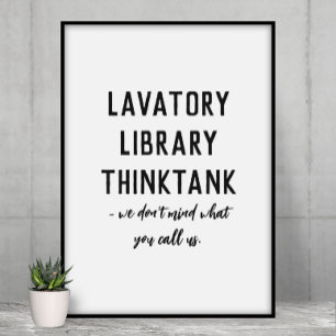 Lavatory, Bibliotek, Tänka Tank Funny Bathroom Poster