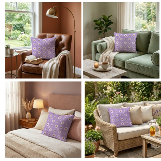 Lavendaisy Haven Daisy Blommig Kuddslang Kudde (Add Soft Spring Charm to Every Room)