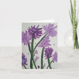 Lavendar Bell Flowers-anteckningskort Tack Kort