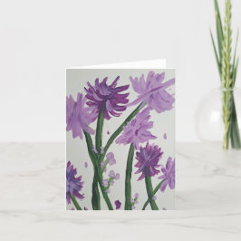 Lavendar Bell Flowers-anteckningskort Tack Kort