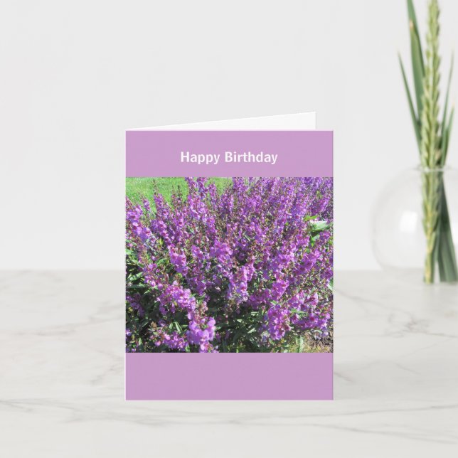 Lavendar blommar födelsedagönskemål kort (Framsida)