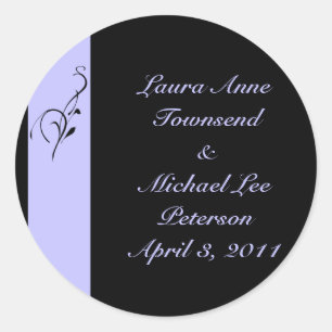 Lavendar Elegance Wedding Stickers/Sälar Runt Klistermärke