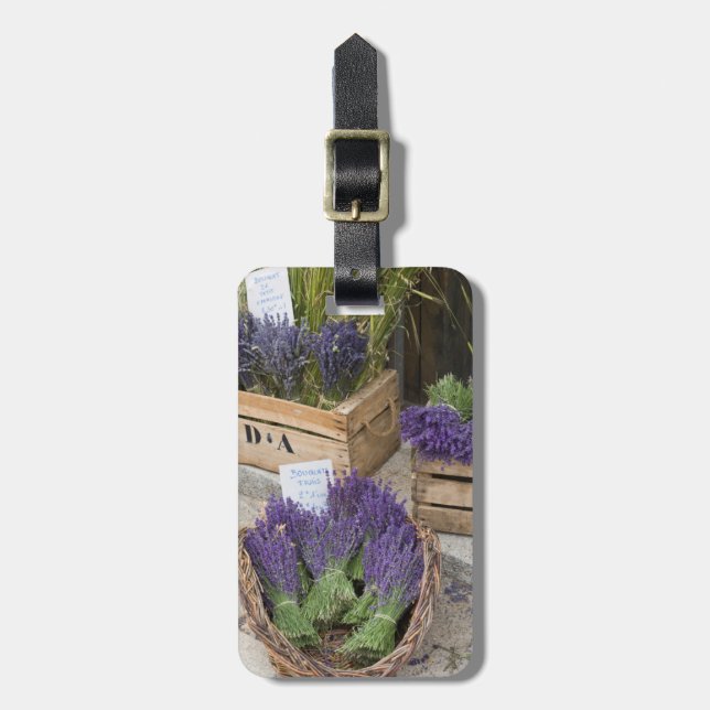 Lavendar for sale, Provence, Frankrike Bagagebricka (Vertikal Framsida)