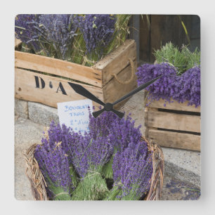 Lavendar for sale, Provence, Frankrike Fyrkantig Klocka