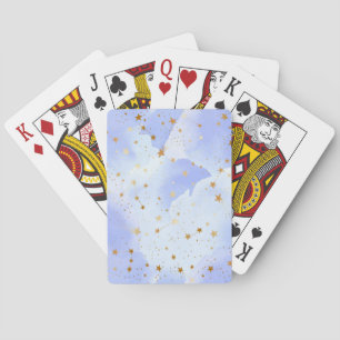 Lavendar Golden Star Mönster Casinokort