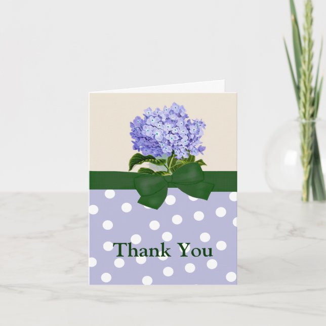 Lavendar Hydrangea Greeting Card Tack Kort (Framsida)