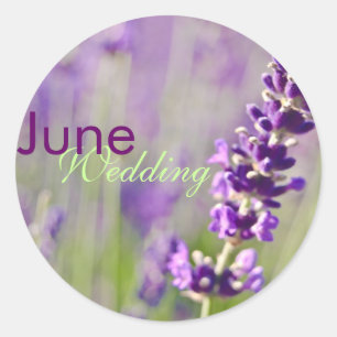 Lavendar ・ June Bröllop Sticker Runt Klistermärke