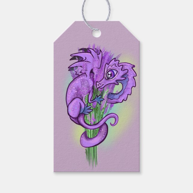 Lavendar lille örtdrake presentetikett (Framsidan)