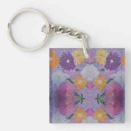 Lavendar Lovie Blommigt Acrylic Keychain