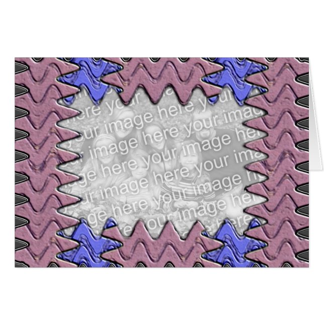 Lavendar och blåttfotoram hälsningskort (Framsidan Horizontal)