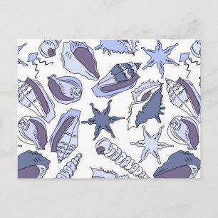 Lavendar Seashells Vykort