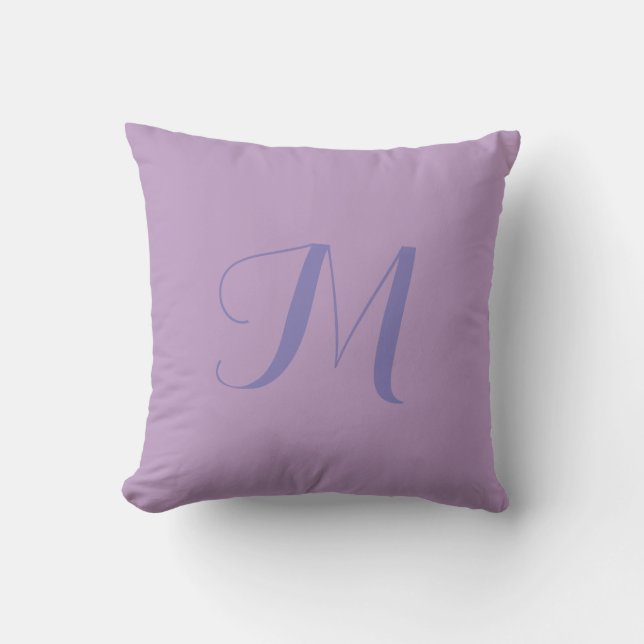 Lavendar Solid Färg Monogram utomhusfyllning Kudde (Framsida)